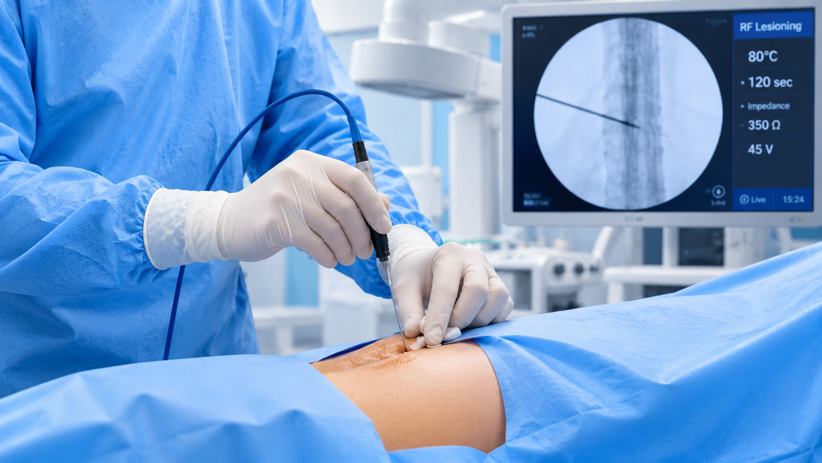 Traitement de la douleur par radiofréquence sous contrôle radiologique